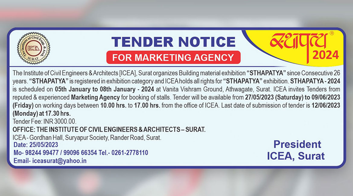 ICEA Tender Notice For Marketing Agency Sthapatya 2024